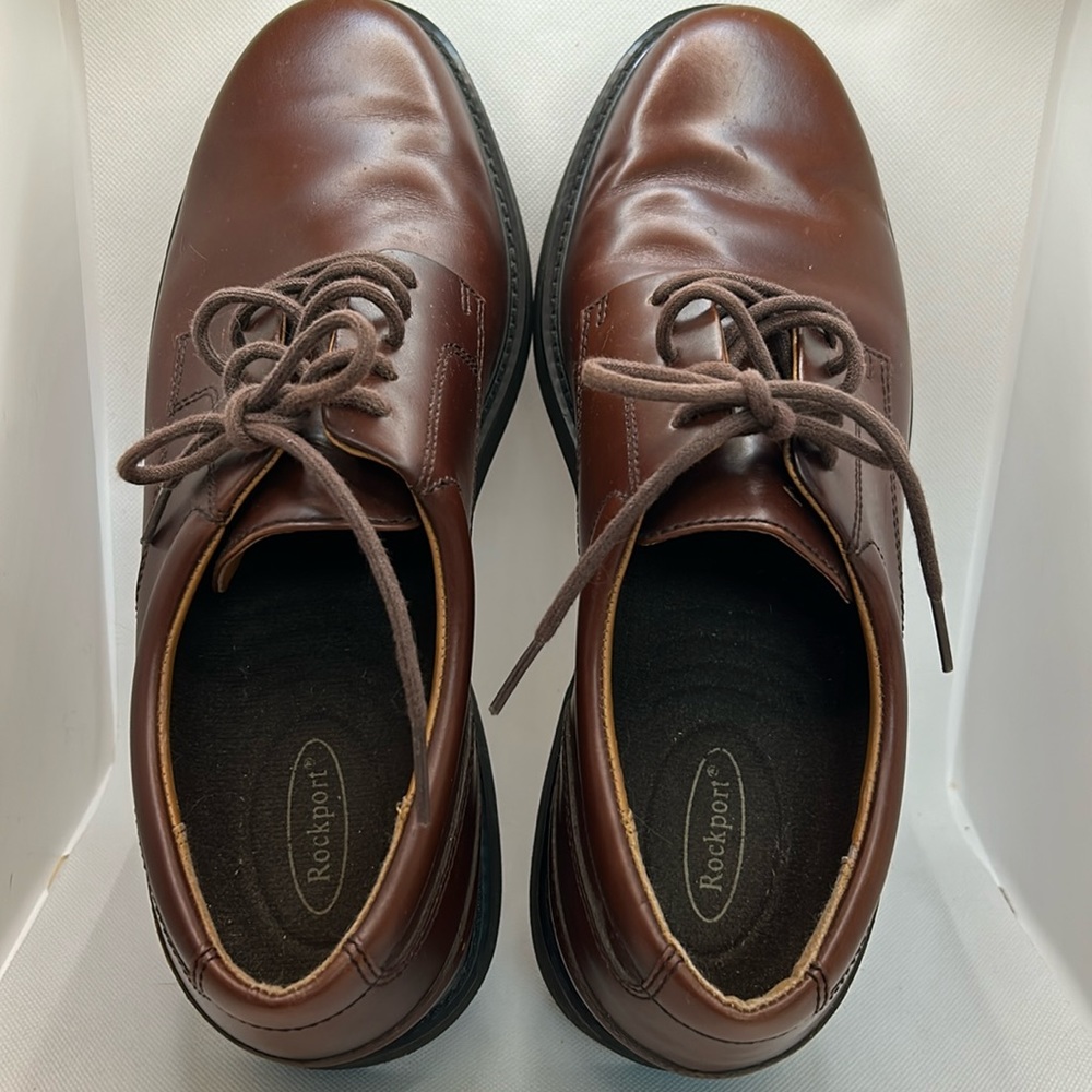 Rockport Mens Brown Plain Toe Oxford Size 10